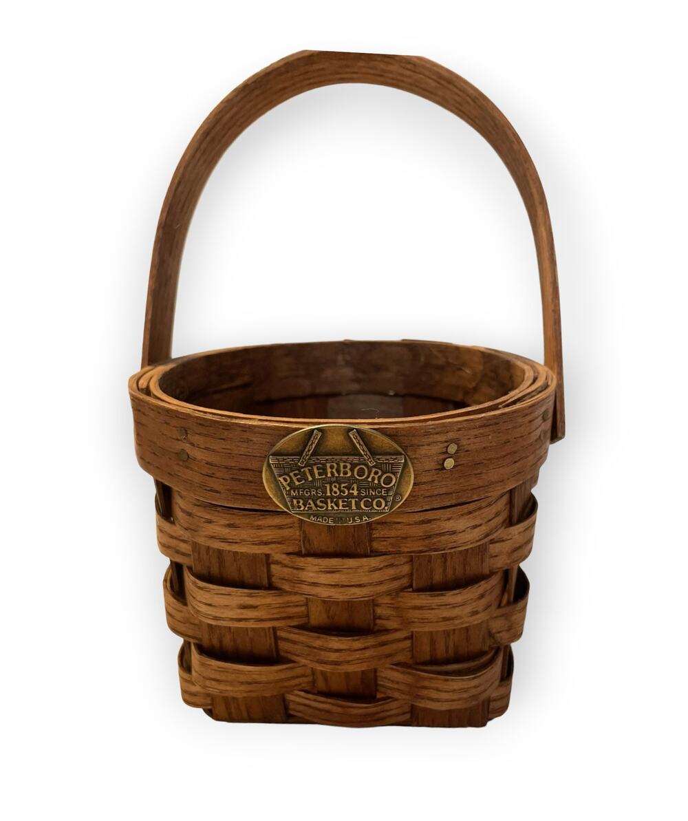 The Peterboro Basket Company Cherry Wood Peg Basket Orig price 77.00  EUC